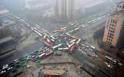 traffic intersection in china