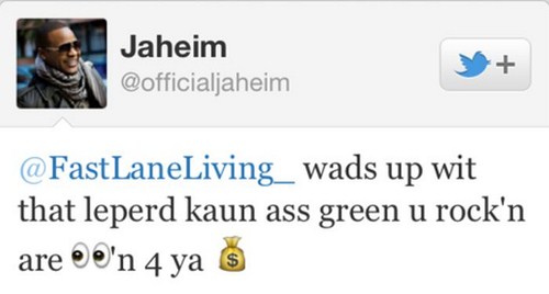 multimedia - Jaheim up wit that leperd kaun ass green u rock'n are o'n 4 ya s