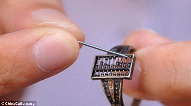 300-year-old Chinese abacus ring was used during the Qing Dynasty to help traders