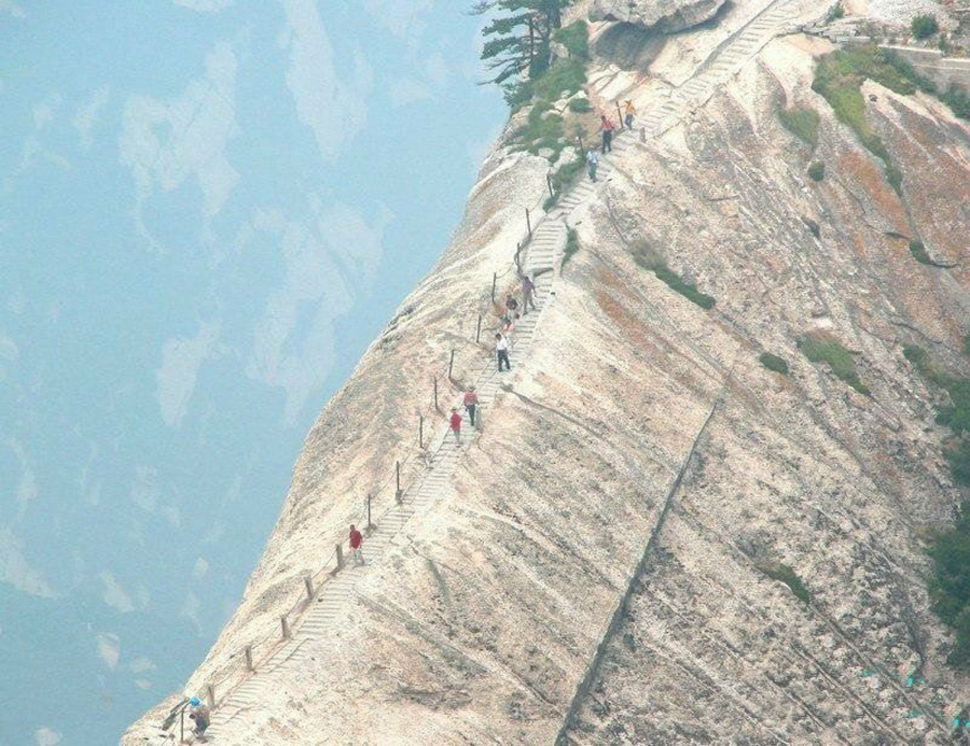 This terrifying path up Mt. Hua Shan, which is more than 7,000 feet high, leads to a teahouse which supposedly has some of the best tea in the world.