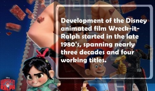 games - Development of the Disney animated film Wreckit Ralph started in the late 1980's, spanning nearly three decades and four working titles.
