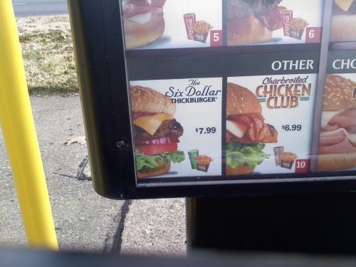 display advertising - Chc Other Charbroiled Chicken Six Dollar Thickburger Cube $7.99 $6.99