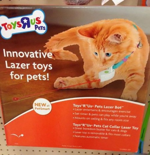 toys r us - Innovative Lazer toys for pets! NEWat PetSmart Toys"R"Us Pets Lazer Bot Lazer entertains & encourages exercise Set timer & pets can play while you're away Mounts on ceiling & fits any room size Toys"R"Us Pets Cat Collar Laser Toy Great boredom