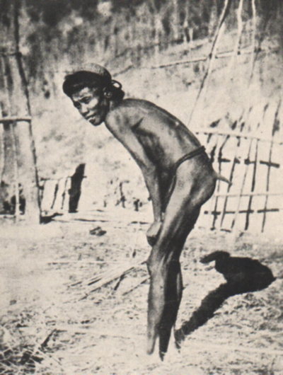 African tribesman with a tail