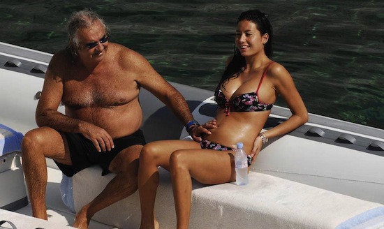 Flavio Briatore & Elisabetta Gregoraci. Briatore an Italian businessman with a net worth of $150 million, which isn't the most impressive thing about him. He's married to Italian fashion model Elisabetta Gregoraci, and they have a son together. He's also the biological father of Heidi Klum's 10-year-old daughter, Leni. Apparent life philosophy? Cash checks and sleep with supermodels.