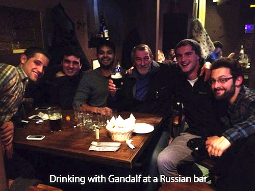 Celebrity - Drinking with Gandalf at a Russian bar