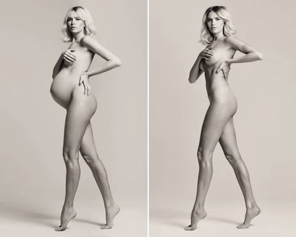 Russian supermodel Elena Perminova strips off for Vogue Russia two months after giving birth