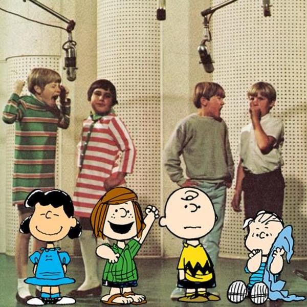 Peanuts characters on a soundstage