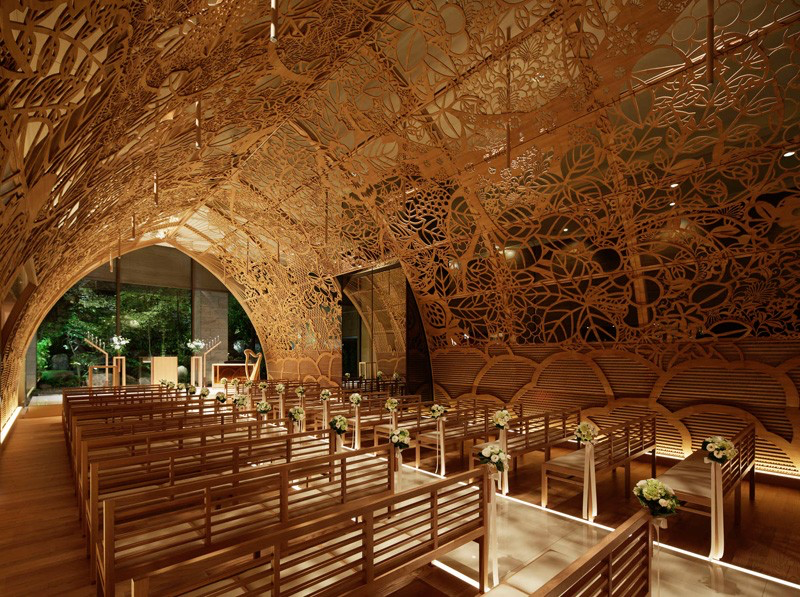 A beautiful wedding chapel in Hiroshima, Japan