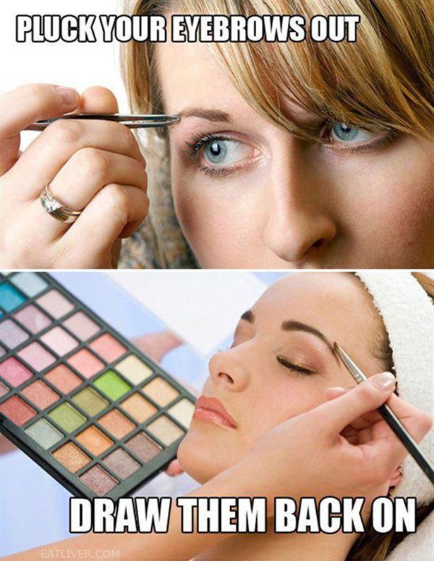 face makeup - Pluck Your Eyebrows Out Draw Them Back On Eatliver.Com