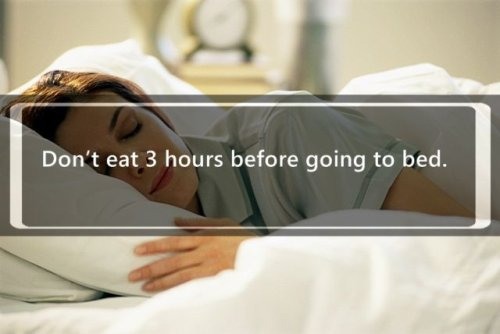 someone who always sleeps meme - Don't eat 3 hours before going to bed.