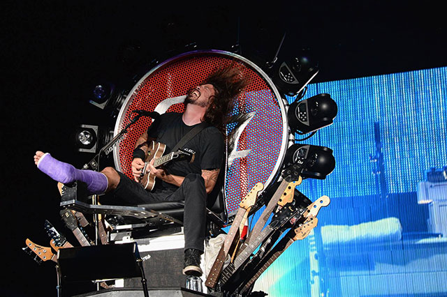 Dave Grohl on his throne playing in DC