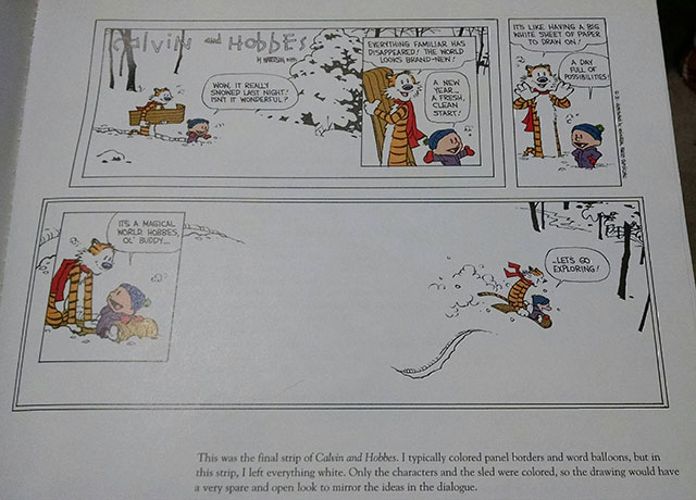 Last comic of Calvin & Hobbes
