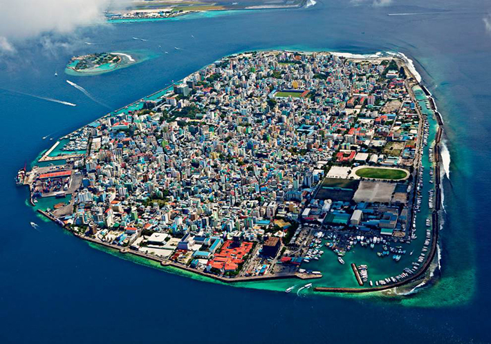 Male, the capital of the Maldives.