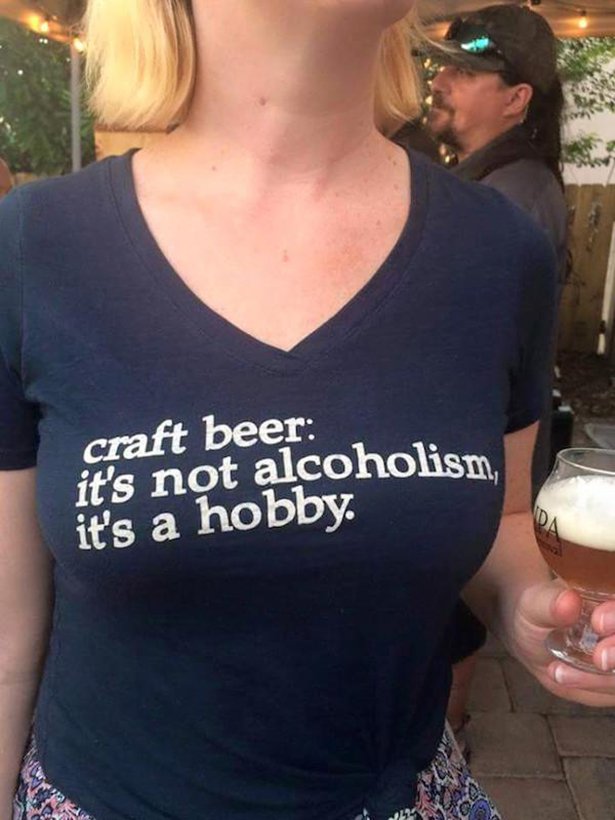 t shirt - craft beer it's not alcoholism it's a hobby.