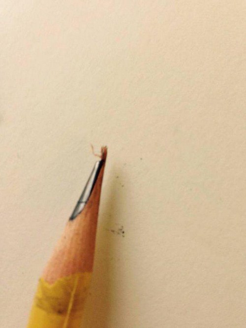 uneven pencil sharpening