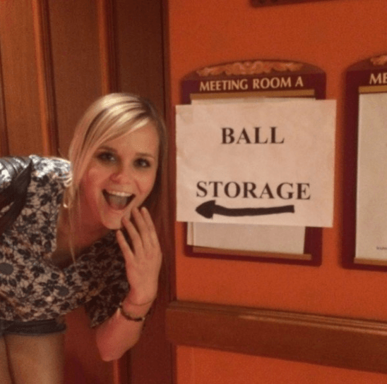 her parents must be so proud - Meeting Room A Me Ball Storage