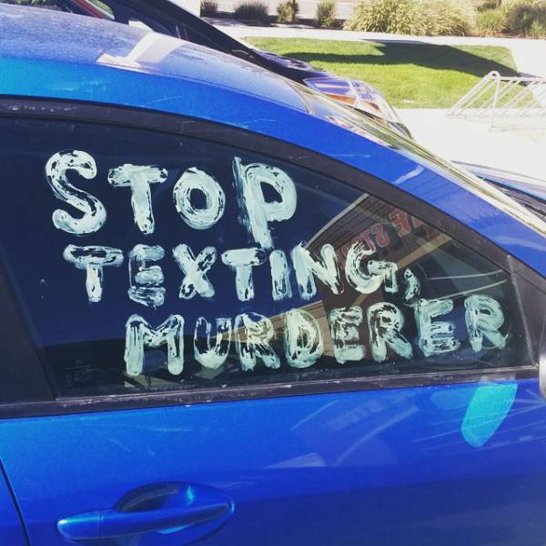 vehicle door - Stop Texting, Murderer