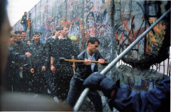 Destroying the Berlin Wall