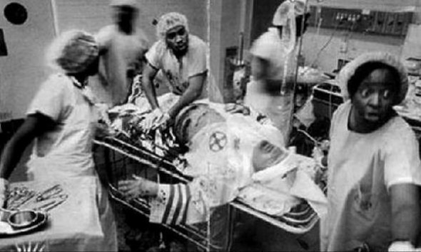 Ku Klux Klan member being operated in one of the hospitals in Alabama