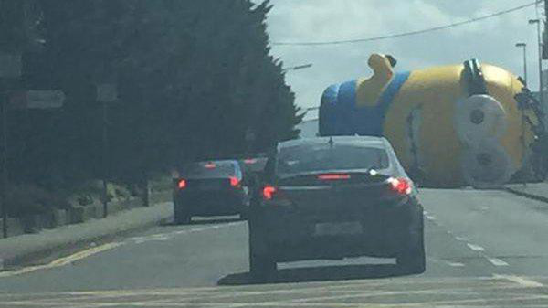 giant minion on road