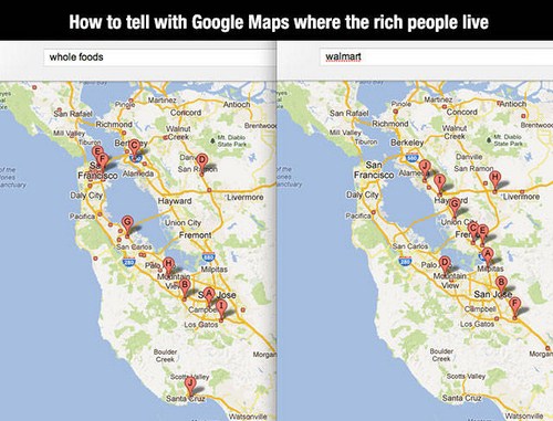 whole foods vs walmart bay area - How to tell with Google Maps where the rich people live whole foods walmart cono Richmond San Rafael even Richmond Berry Creek atburn Berkeley Wand om Dd San Franco Alede Son Francisco Mare Day Cry Livermor Day Car Hayyd 