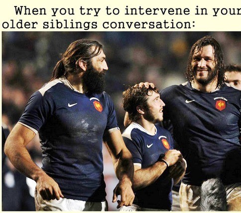 funny picture about how it feels to intervene in your older siblings conversation