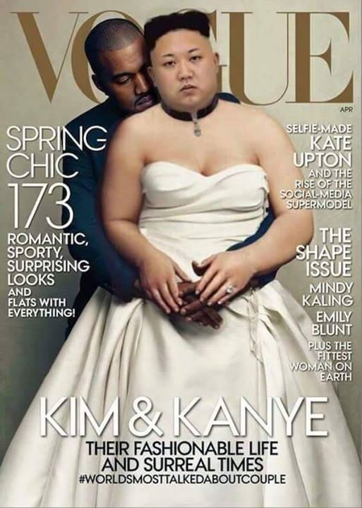 memes  - kim and kanye vogue - Spring Chic Apr SelfieMade Kate Upton And The Rise Of The Social Media Supermodel 173 The Shape Romantic, Sporty, Surprising Looks And Flats With Everything! Issue Mindy Kaling Emily Blunt Plus The Fittest Woman On Earth Kim