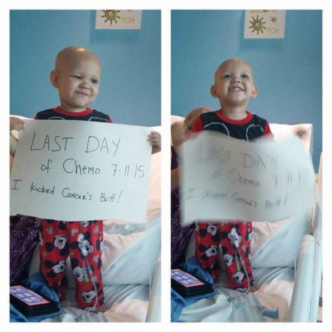 kid beats cancer - Last Day of Chemo 7.11.15 I kicked Cancer's Butt!