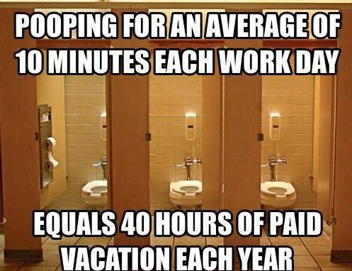 not sure if fry - Pooping For An Average Of 10 Minutes Each Work Day Equals 40 Hours Of Paid Vacation Each Year