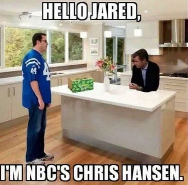 chris hansen vs jared - Hello Jared, T'M Nbc'S Chris Hansen.