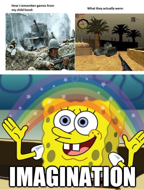 imagination spongebob - How i remember games from my child hood What they actually were Imagination