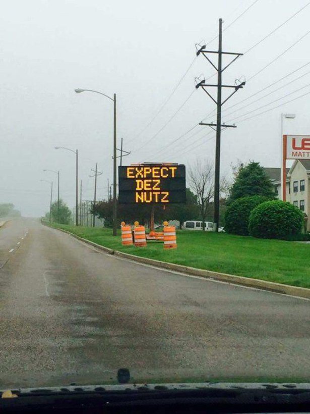 deez nuts road sign - Matt Expect Dez Nutz