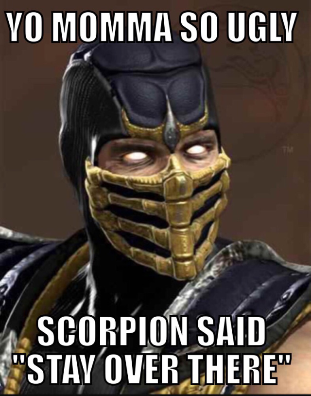 mortal kombat scorpion meme - Yo Momma So Ugly Scorpion Said "Stay Over There"