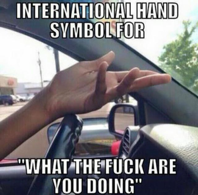fuck are you doing meme - International Hand Symbol For "What The Fuck Are You Doing"