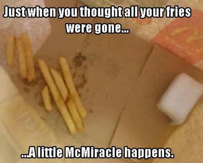 cm punk funny - Just when you thought all your fries were gone... Alittle McMiracle happens.