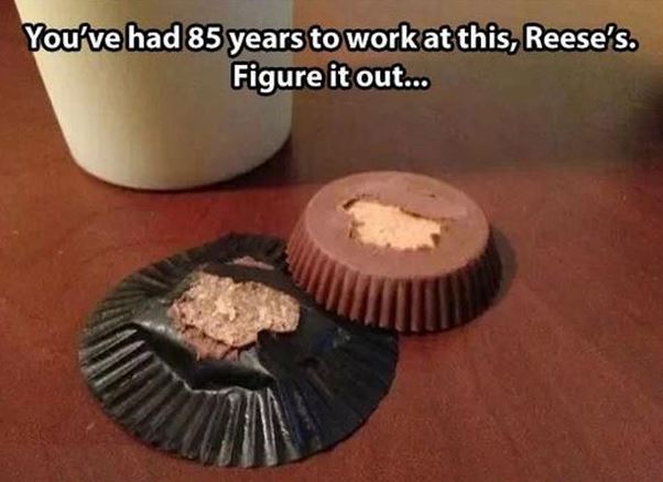 problems that need to be solved - You've had 85 years to work at this, Reese's. Figure it out...