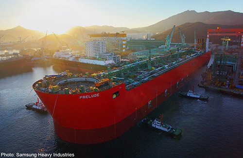Prelude FLNG...At 1600 feet long, and weighing in at over 600,000 tons when operational, this cargo ship is over 400 feet longer than the retired aircraft carrier, the USS Enterprise. Your tub would have to be pretty big if you want this bad boy in there with you during your next bath.