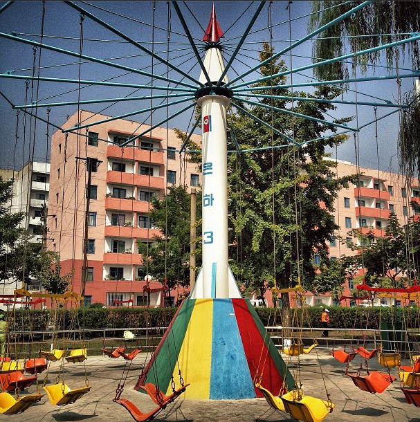 A park swing looking like the North Korean Unha-3 rocket