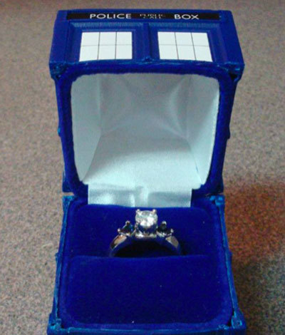 Say "I love you" to your favorite Dr. Who fan.
I want to grow old with you, darling. And then regenerate.
The box even makes noise when it's opened
