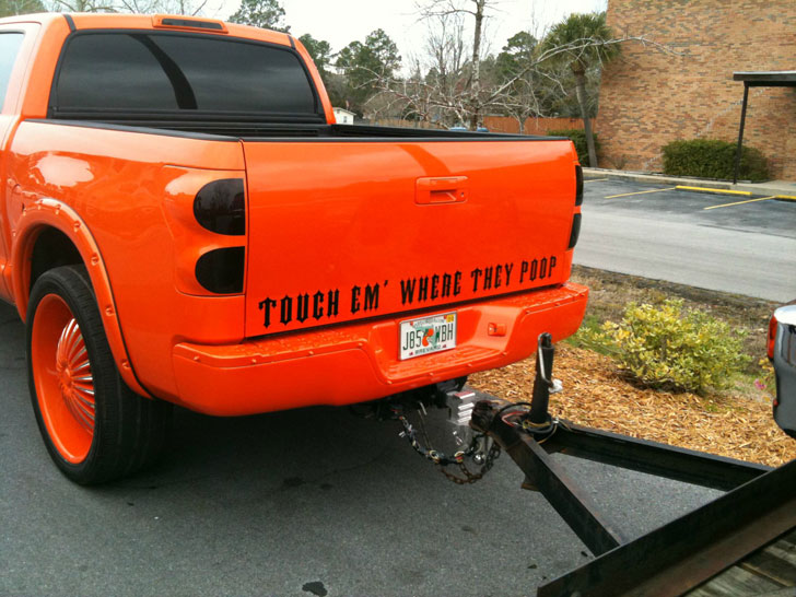 towing slogans - Touch Em' Where They Poop