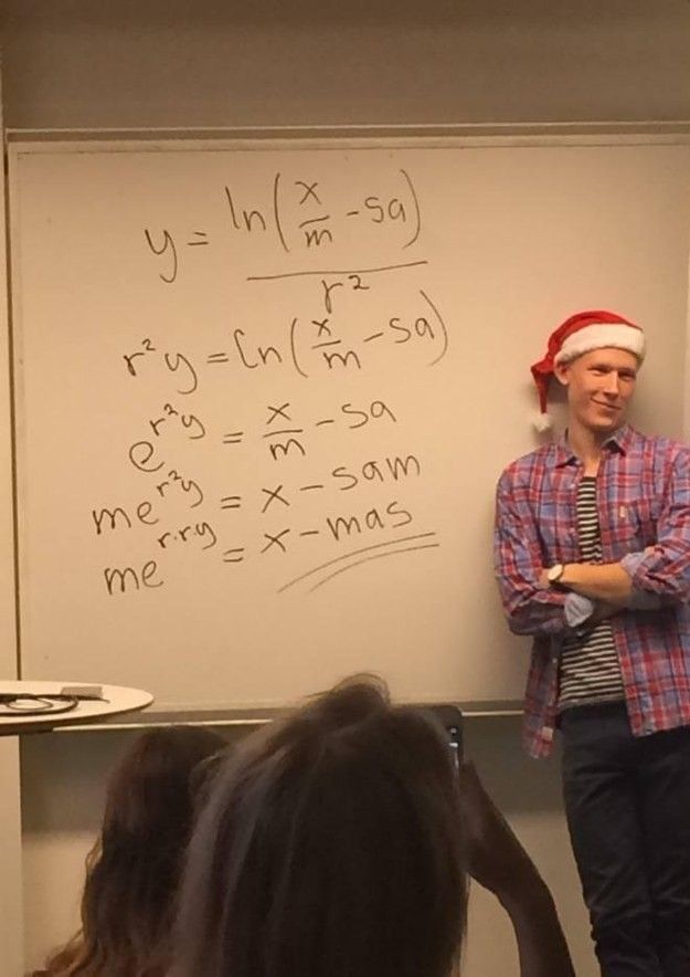 This nerdy as hell teacher who made a formula to say Merry Christmas.