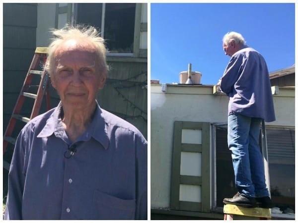 A few weeks ago, a man named David Perez looked out his window and saw something heartbreaking. His 75-year-old neighbor was desperately trying to fix his crumbling roof, all by himself…