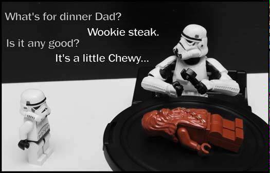 funny star wars jokes - What's for dinner Dad? Wookie steak. Is it any good? It's a little Chewy...