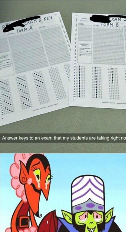 that's the evilest thing i can imagine template - Form B Forma Answer keys to an exam that my students are taking right no