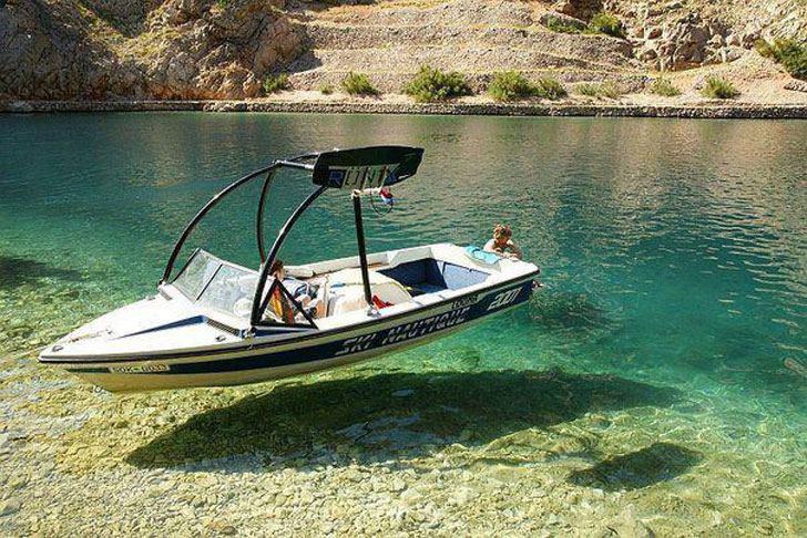 boat on clear water