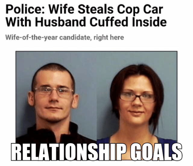 wife steals cop car with husband inside - Police Wife Steals Cop Car With Husband Cuffed inside Wifeoftheyear candidate, right here Relationship Goals