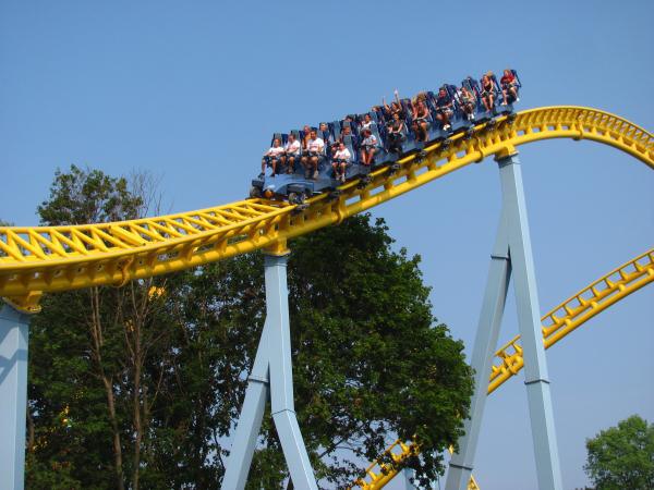 Skyrush, Hersheypark, Pennsylvania
At the bottom of the first drop the coaster hits 5 g’s with a top speed of 75MPH.