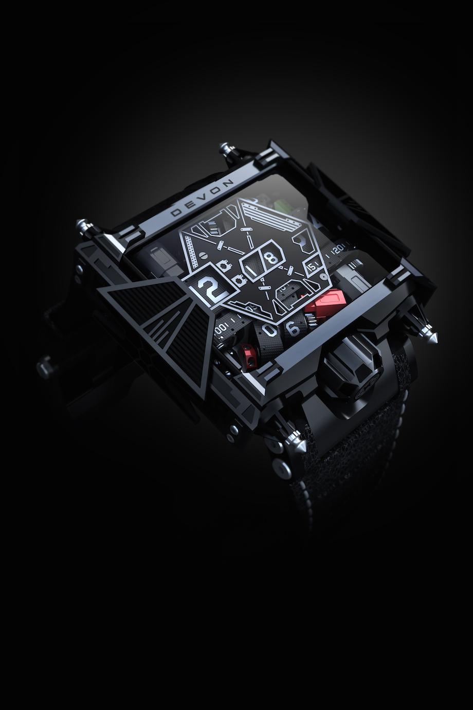 With 350 individual parts, stainless steal plating, and scratch-resistant polycarbonate lens with bulletproof durability this watch is like having an actual spaceship on your wrist.