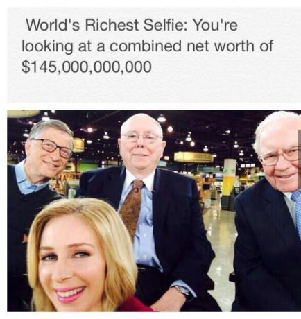 cool random world richest selfie - World's Richest Selfie You're looking at a combined net worth of $145,000,000,000